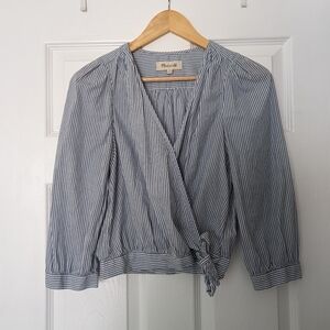 Madewell Blue Striped Blouse